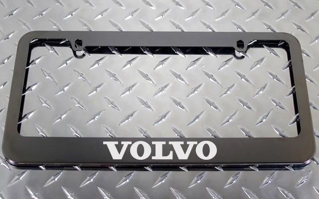 1 brand new volvo gunmetal license plate frame +screw caps