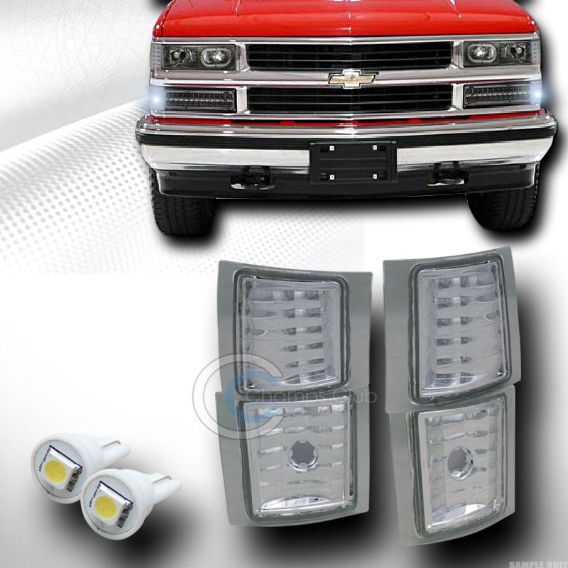 Euro lens signal corner lights yd+1 smd led bulbs 94-98 chevy c10 c/k pickup suv