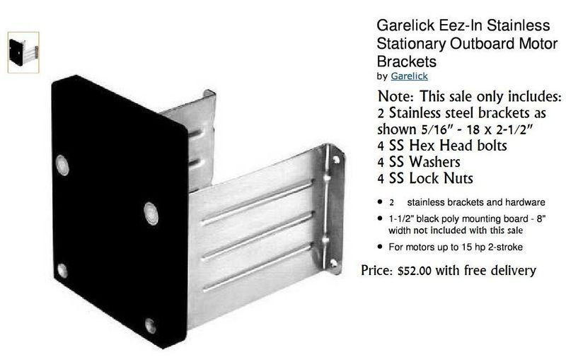 Outboard motor stainless steel stationery mounting brackets