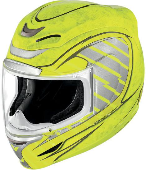 Icon airmada volare motorcycle reflective hi viz yellow l lg large