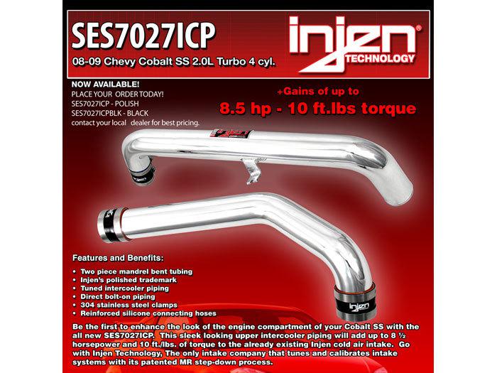 Injen intercooler pipe kit cobalt ss turbo 08-09 polish (ses7027icp)