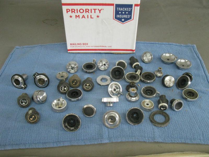 1970's chevy pontiac oldsmobile cadillac  buick radio knob lot 42 knobs   1013