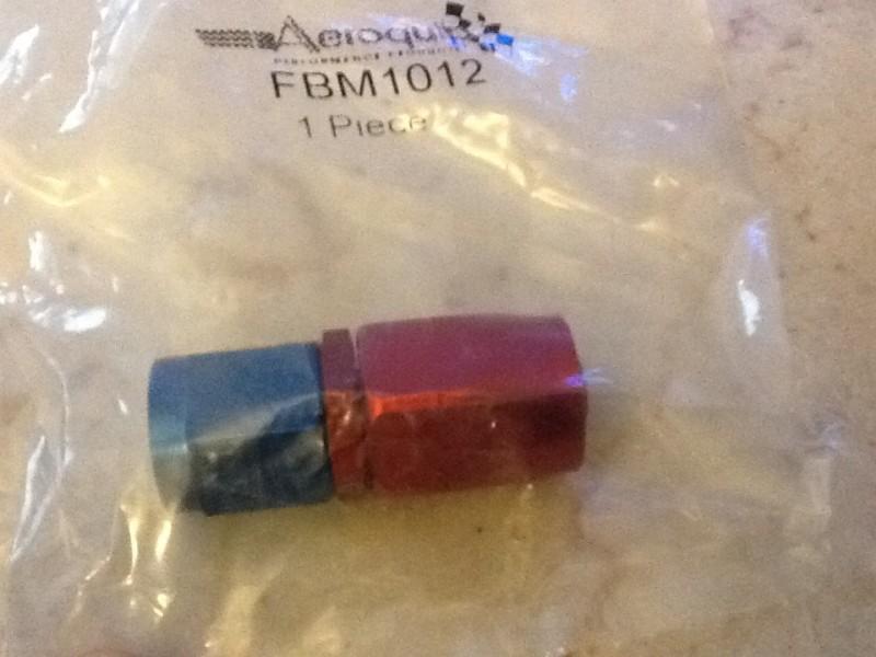 Anodized aeroquip an -6 straight red blue hose fitting pn fbm1012 or fbm4412