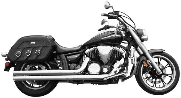 Rush exhaust 2:2 full system angled chrome for yamaha vstar 950