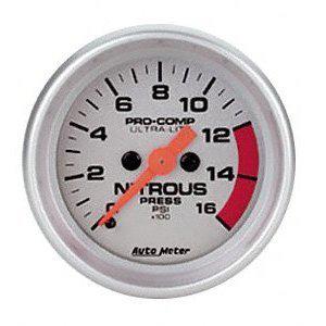 Auto meter n2o nitrous pressure gauge 4374 0-1600psi pro-comp ultra lite nos