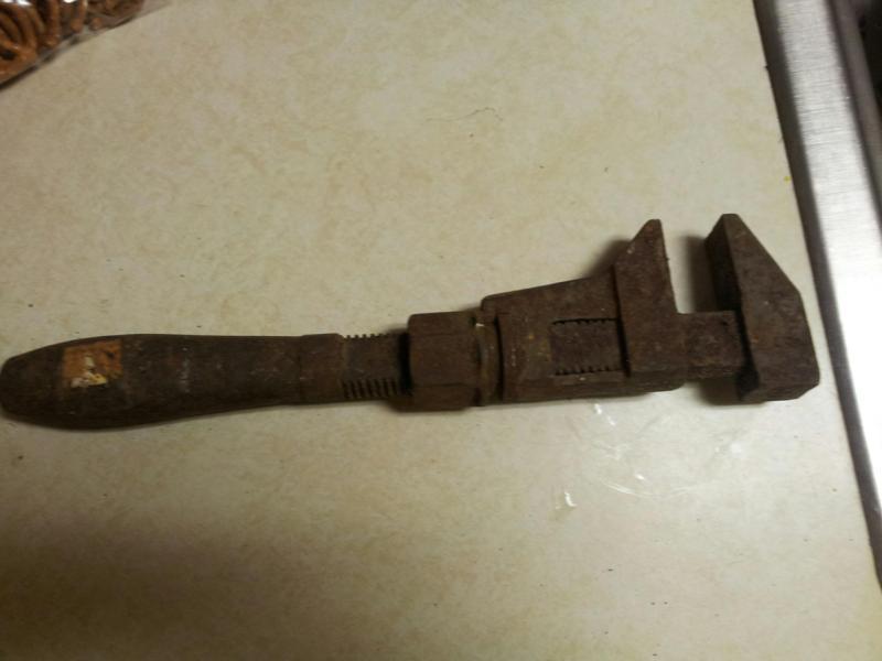 Vintage antique channel pliers or pipe wrench tool heavy duty industrial