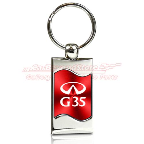 Infiniti g35 red spun brushed metal key chain, keychain, key ring, free sh +gift