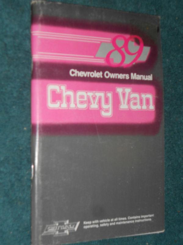 1989 chevrolet van owner's manual / original guide book!