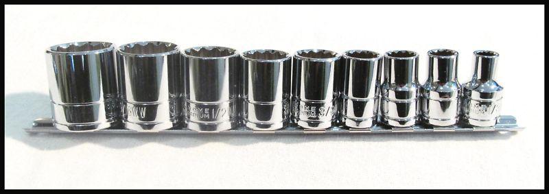 Jaguar rolls royce mg triumph 12 point 9 piece  1/2" drive sockets pn# tbs-2919