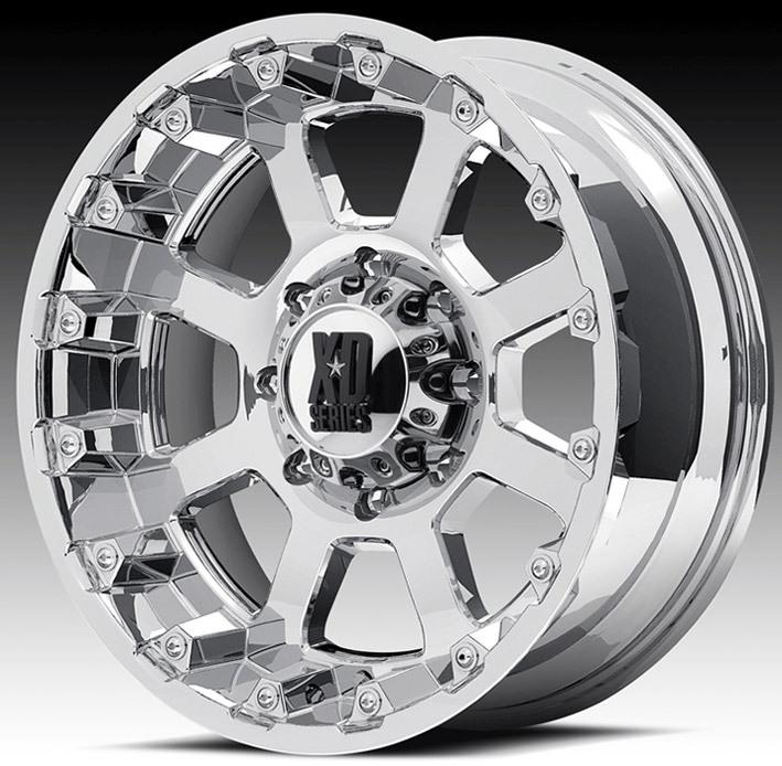 18" x 10" chrome kmc xd807 strike 8x6.5 econoline e350 ram mega cab rims wheels