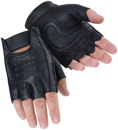 Tourmaster leather select fingerless gloves, black, 2xl/xxl