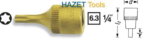 Hazet inside torx socket 1/4 " drive t20 new 