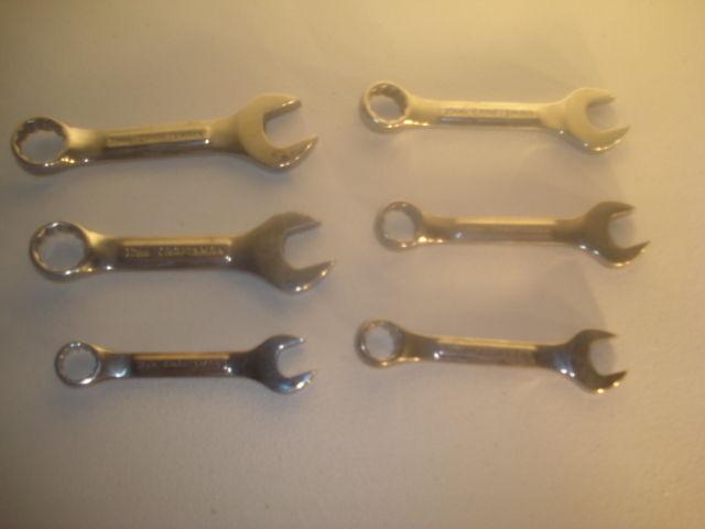 Combination wrench short or stubby metric set 12 point 12, 13, 14, 15, 17, 18 mm