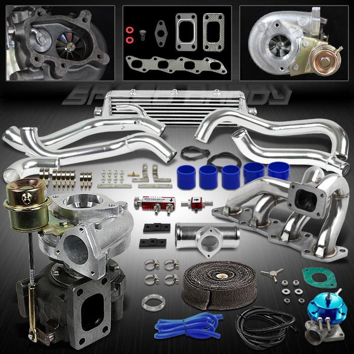 T25/t28 8pc turbo kit turbocharger+wg+manifold+intercooler 94-98 240sx s14 ka24