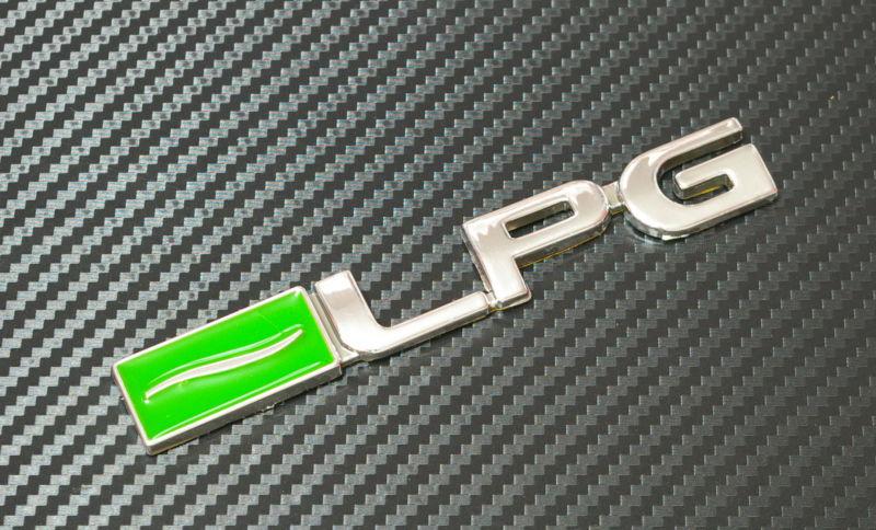 New liquefied petroleum gas green chrome " lpg " emblem decal fit all vehicle