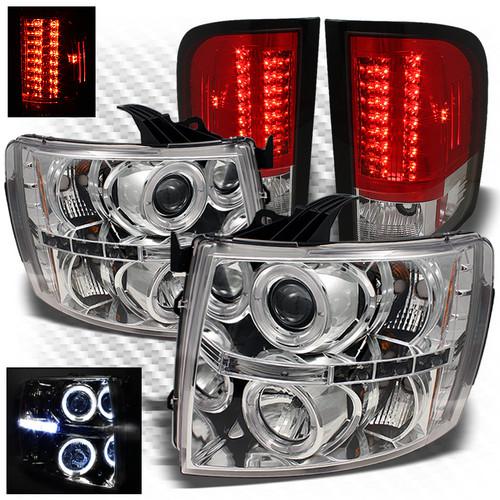 09-10 silverado halo projector headlights + r/c philips-led perform tail lights