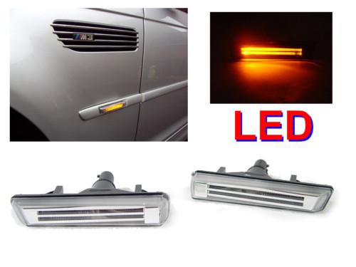 Depo 01-06 bmw e46 m3 coupe light bar amber led fender clear side marker lights