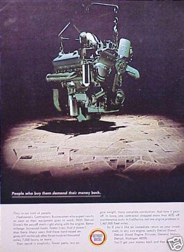 1966 66 detroit diesel engine motor original vintage ad c my store  5+= freeship