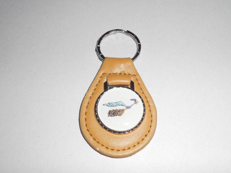 Plymouth road runner 1968 69 1970 1971 72 73 74 leather bird keychain cream