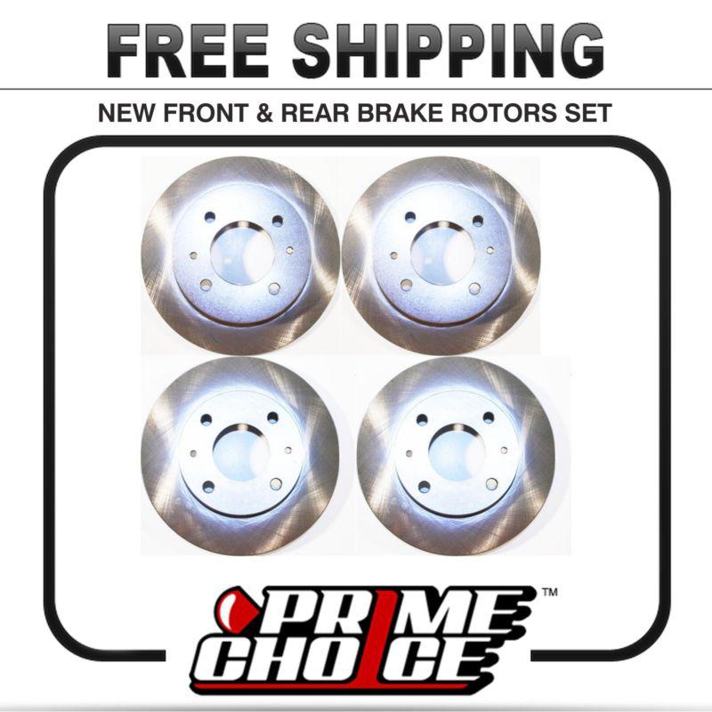 Set of 4 premium new brake disc rotors 2 complete pairs kit for front and rear