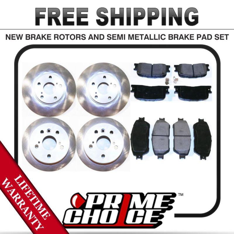 Front + rear kit (4) brake rotors & (8) brake pads with lifetime warranty