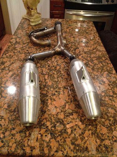 2006-2009 honda crf250r crf 250 stock dual exhaust and header pipe, complete.