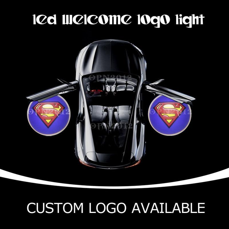 Superman ghost shadow badge logo car door step laser projector led welcome light