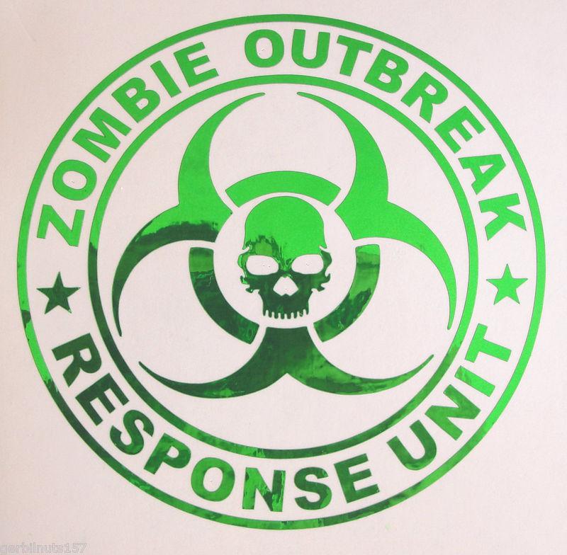 Zombie outbreak response unit decal 12"- apocalypse hunter vehicle team sticker