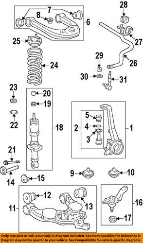 Toyota oem 9095001539 front suspension-upper control arm plug