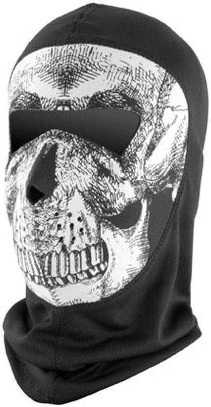 Zan cold weather coolmax extreme with mask neoprene balaclava,skull/black/white