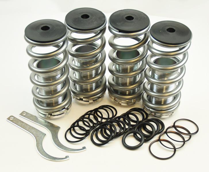 Honda adjustable 0-4" silver suspension coilovers lowering drop springs kit