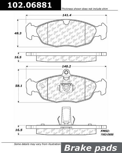 Centric 102.06881 brake pad or shoe, rear-c-tek metallic brake pads