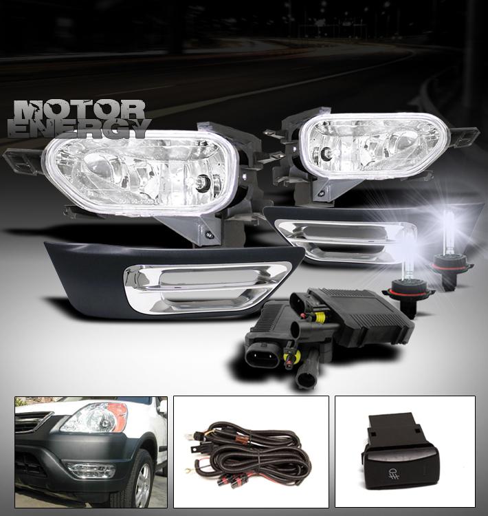 2002 2003 2004 honda cr-v jdm bumper fog lights lamp+8000k hid kit+cover+harness