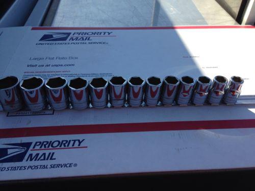 Snap on tools 13 pc 1/2 metric shallow socket set 12 - 24mm 313swmya