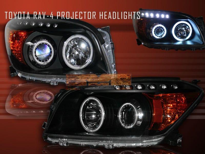 2006-2008 toyota rav4 black ccfl halo projector headlights led 07
