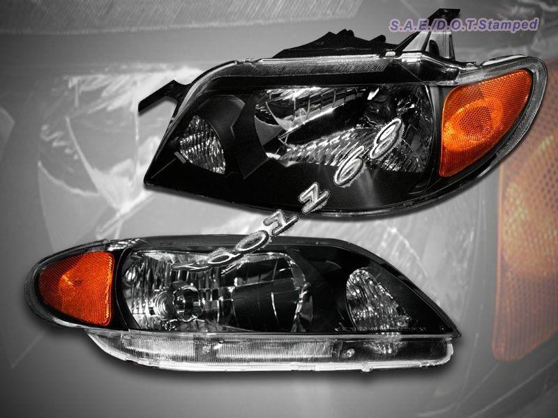 2001-2003 mazda protege dx/es/lx/mp3 black headlights