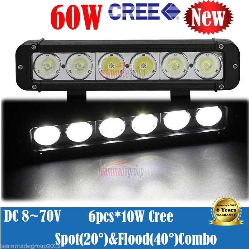 11" 60w cree led work light bar flood & spot combo 4wd truck boat car jeep atv