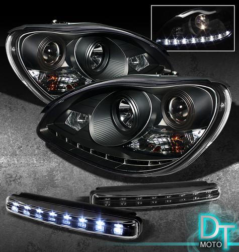 Led bumper fog+00-05 benz w220 s280 s320 s350 s430 s500 drl projector headlights