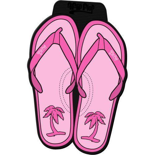 Giant pink palm tree flip flops style universal-fit molded front floor mats - se