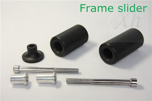 No drill frame slider protector fit 2003 2004 kawasaki zx6r zx-6r zx6rr black