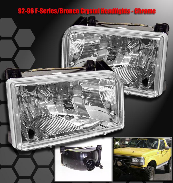 1992-1996 ford f150 f250 f350 bronco headlights 94 1995