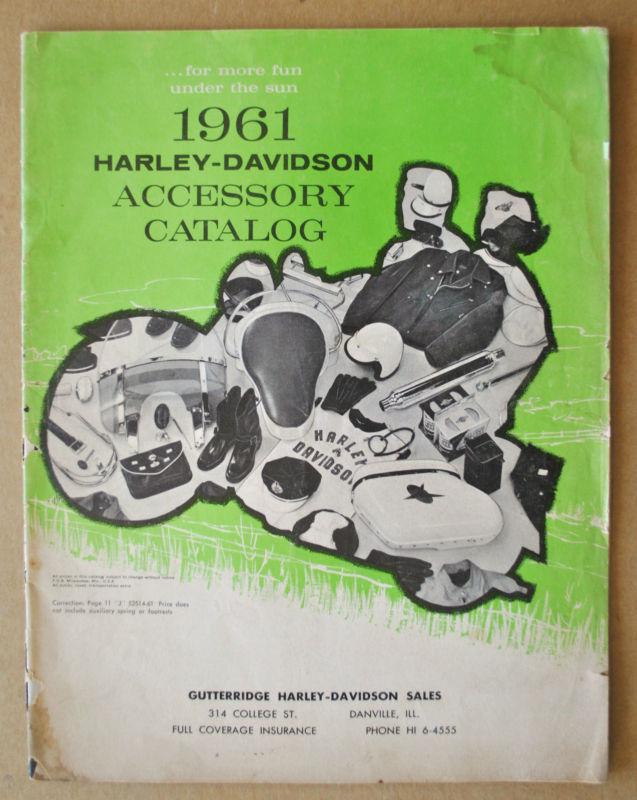1961 harley motorcycle accessory catalog book fl duo glide xlh sportster panhead