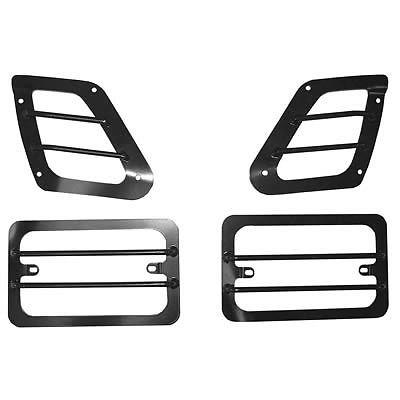 Rugged ridge 1123101 light guards euro style steel black jeep wrangler kit