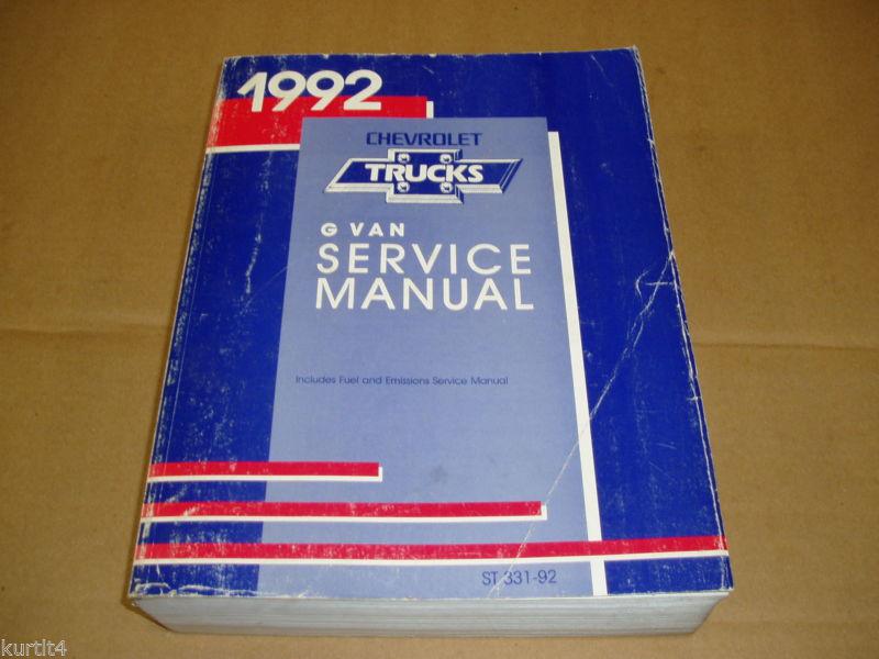 1992 chevrolet g van g10 g20 g30 beauville shop service dealer repair manual