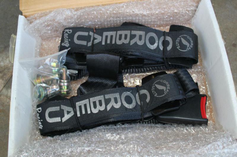 Two corbeau 44001b 2 inch black 4-point bolt-in harness seat belts 