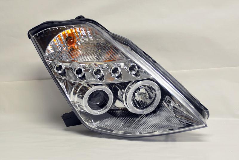 Nissan 350z 03-05 projector halo angel eye led headlights - chrome clear