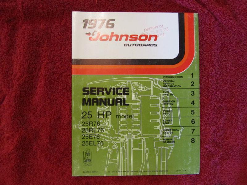 Vintage 1976 johnson 25hp service manual