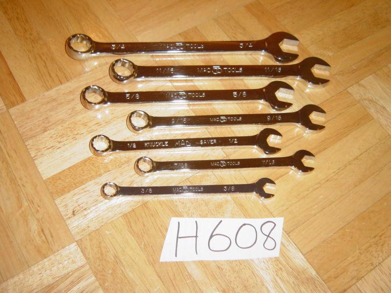 Mac tools 7 piece sae. standard combination wrench set 