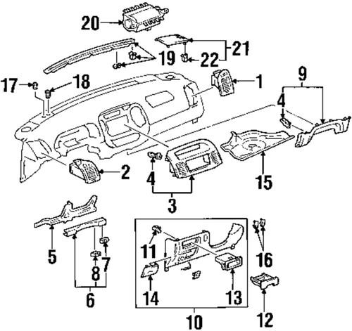 Toyota oem 55545aa010b1 instrument panel-fuse box cover