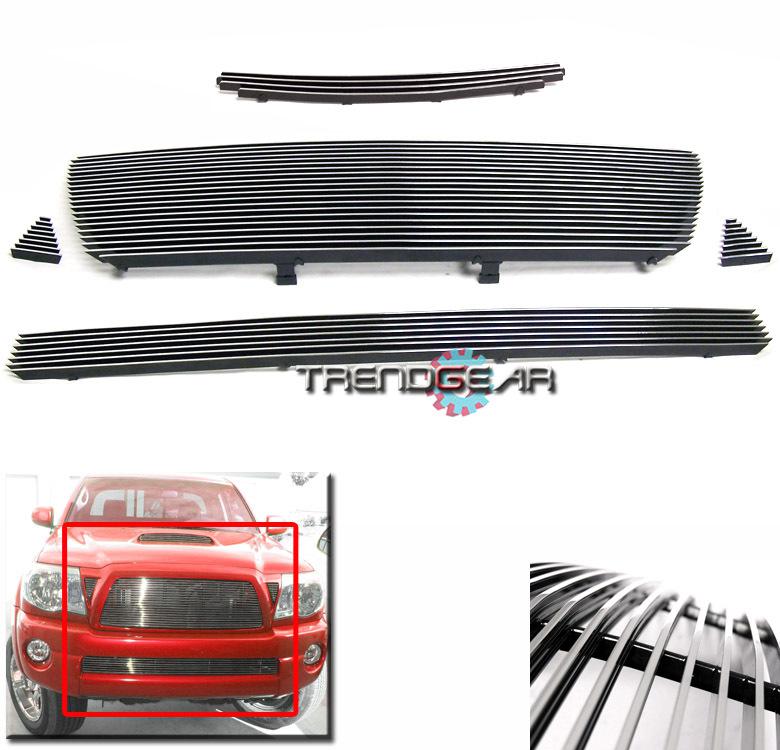 05-11 toyota tacoma pickup upper+bumper+scoop billet grille stainless 08 09 10